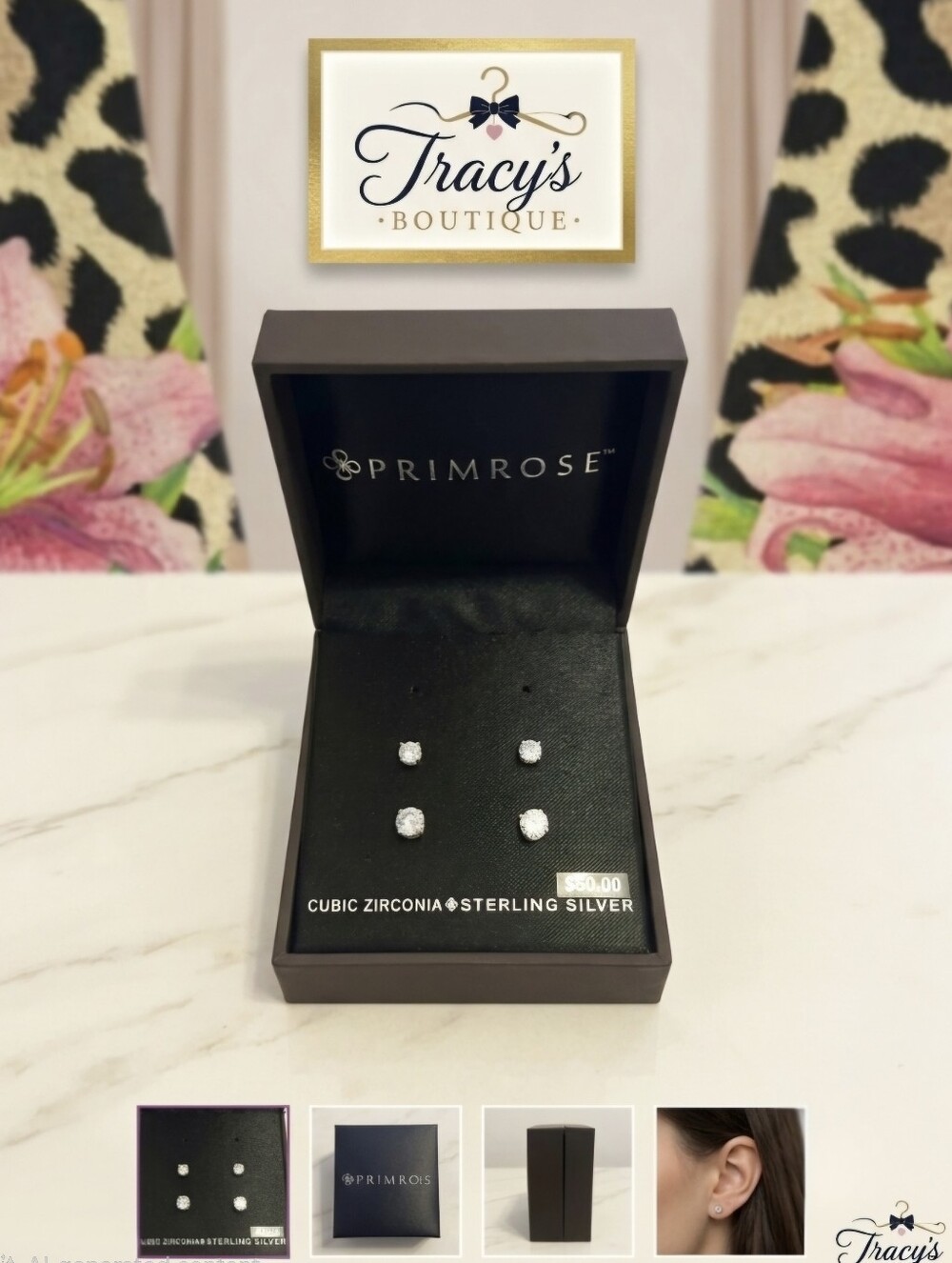 Primrose Sterling Silver Cubic Zirconia Earrings - NWT (2 Pair)
